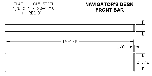 desk frame front bar