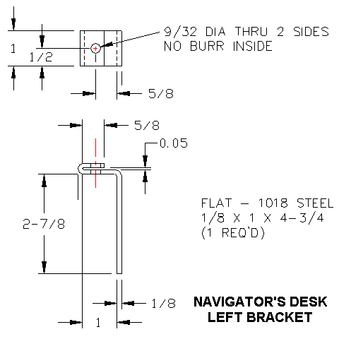 desk frame left bracket