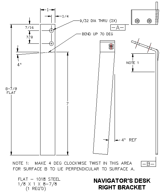 desk frame right bracket