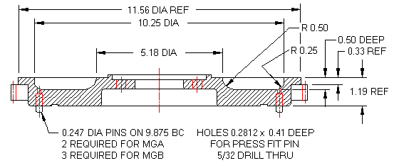 machining drawing for flywheel