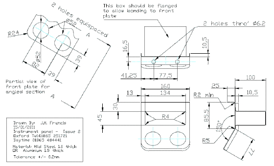 2-hole display panel drawing