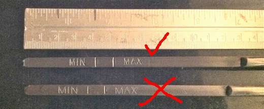 Dipstick markings