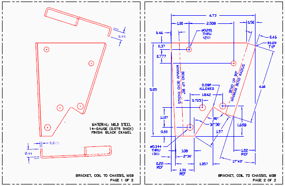 Ignition coil bracket for MGB early production