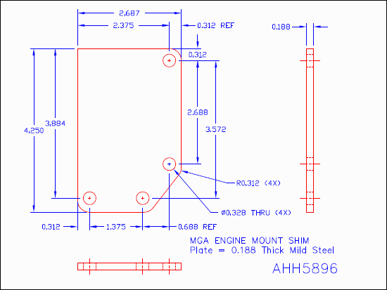 PLATE, PACKING, for Engine Mount