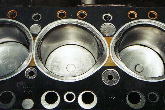 Head gasket on block up close