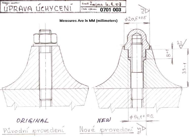 Machining drawing for intake manifold to accept aerodynamic nut