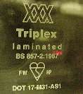 Triplex label on glass