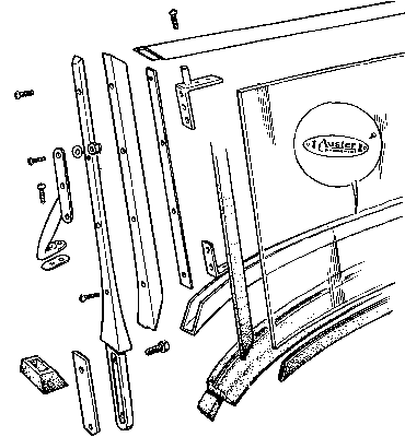 MGA windscreen - explostion view