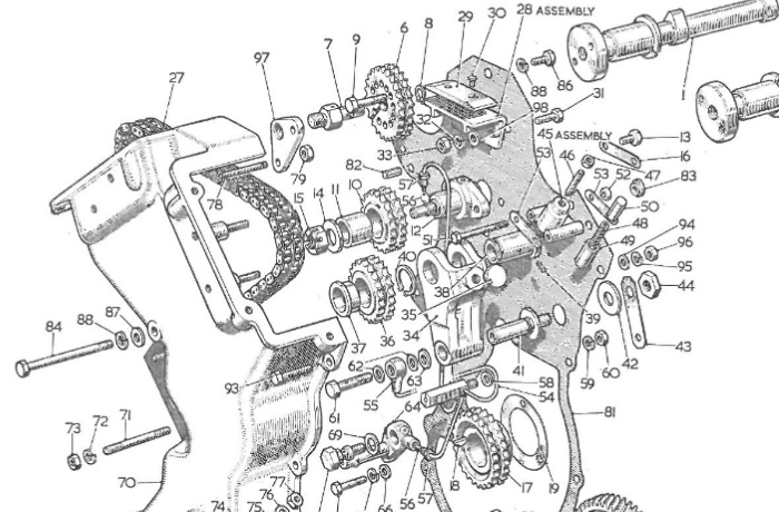 MGA Twin Cam cam drive parts